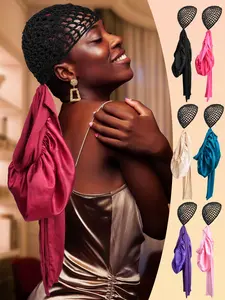 Breathable Mesh Bow Sleep Cap, Women's Soft Silk Satin Nightcap, Fitted Plain Design, Perfect Gift, Comfortable All Seasons Wear, Smooth Lightweight, Sleeping Bonnet