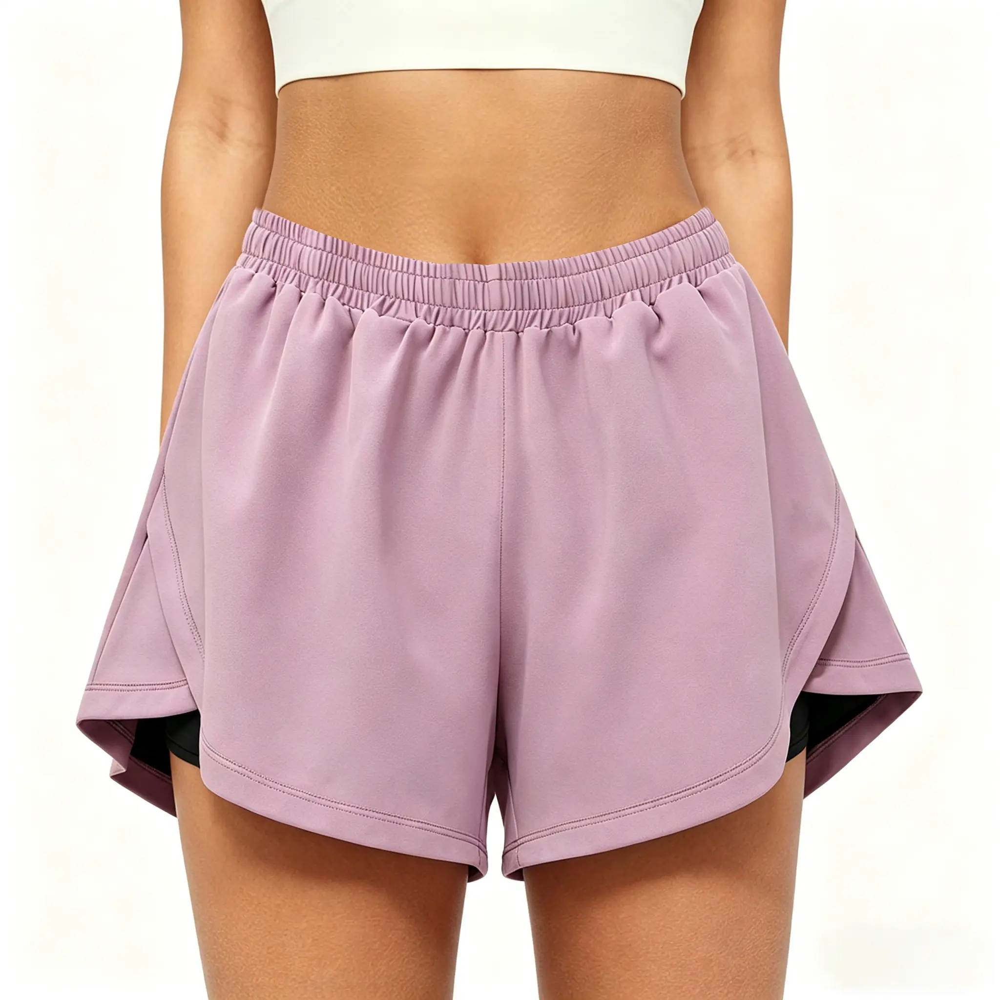 Women’s 2-in-1 Elasticity Casual Sports Shorts - Athletic Performance, Breathable Fits, Everyday Active Bottoms for Yoga, Running, All Seasons
