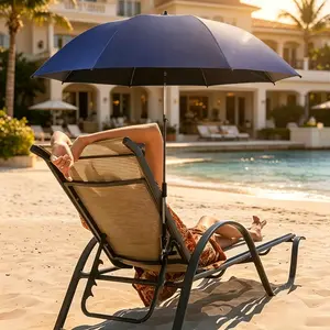 360° Adjustable Clip-On Chair Sun Shade Umbrella, UPF50+ shaded canopy design.Equipped with sturdy fixing clamp for easy installation, ideal for beach, courtyard and outdoor leisure use.Chair is not included.