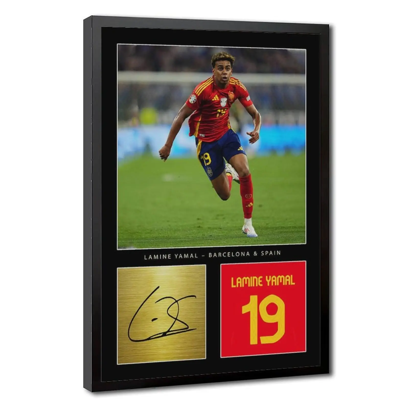 Lamine Yamal Barcelona Memorabilia Framed Autograph Photo Display For Diehard Football Fans
