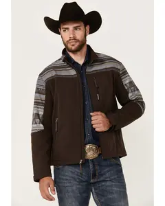 Hooey Men's Serape Striped Print Color Block Softshell Jacket - Hj129spbr