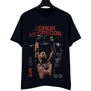 Conor McGregor UFC T Shirt, MMA Fighter Graphic Tee, Combat Sports Fan Apparel Shirt, Streetwear Style Cotton Top, Unisex Gift For Men Women