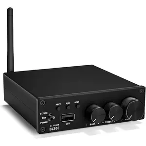 BL20C  5.0 Stereo  Receiver Amplifier 320 Watts 2.1 CH Mini Hi-Fi Class D TDA7498E Integrated Amp U-Disk Player for  Passive Speakers  Subwoofer(with Power )