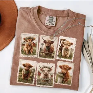 Highland Cow Postage Tee - Comfort Colors