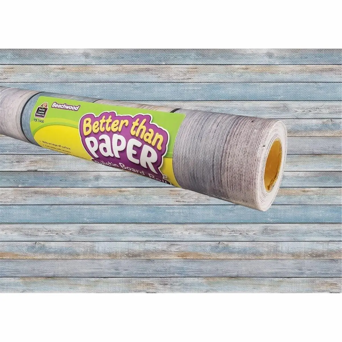 Teacher Created Resources TCR77400 Better Than Paper Fabric Bulletin Board Roll - Beachwood, 12 ft, Tear Resistant, Erasable, Lightweight, Write-On/Wipe-Off Classroom Bulletin Backdrop, Cleans Easily with Damp Cloth, Compatible with Staples or Tape, Class