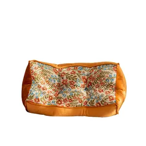 Floral Pattern Cushion Sofa Living Room Luxury High-End Long Rectangular U-Shaped Pillow Bedroom Bedside Support Side Sleep Pad