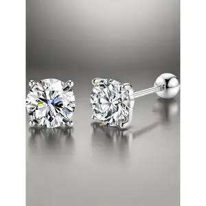 Mozambique earrings, D color clarity, earring jewelry, gold-plated, hypoallergenic, pure silver for women