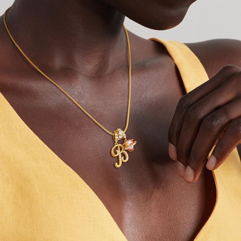 GANIA Art-designed personalized name letter necklace, free of allergenic ingredients, with adjustable size. It is an excellent Valentine's Day gift for women and girls.