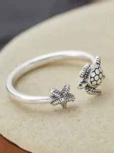Adjustable Turtle Starfish Women's Ring, Festival Party Beach Creative Jewelry, Unique Sea Life Inspired Accessory
