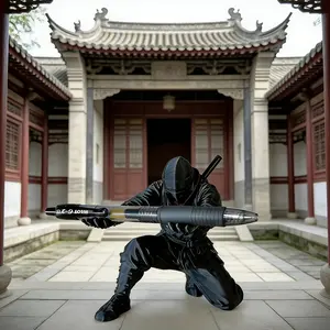 3D Printed Ninja Samurai Pen Holder, Pencil Holder, Versatile Desk Organizer, Non-Slip, Space-Saving, Office and Home Decor, Perfect Gift