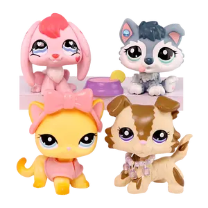 Mini pets for Mini Pet Shop collectable, bobble head bunny husky shorthair cat collie for kids xmas easter birthday gift