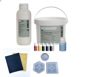 Jesmonite AC100 Terrazzo Resin Refill Standard AC100 XL LIQUID and BASE refill Only 3.5KG With Pigment, Sealer, Sandpaper and one Mold