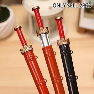 Chinese Sword Design Gel Pen, Aesthetic Pens, 2/10/20/50pcs Smooth Writing Pen, Creative Writing Tools for School & Office, Gifts for Colleagues and Classmates, Office Stationery Supplies, Pen Set