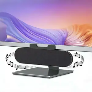 Computer speaker, monitor speaker, stereoscopic sound effect, adjustable volume, easy to clip onto the monitor without taking up space, wired audio, portable speaker, suitable for laptops, games, homes, conferences, desktops