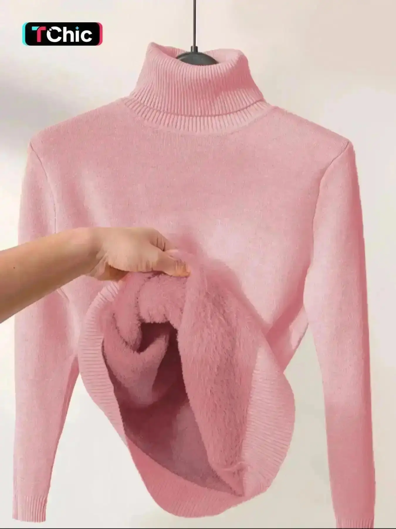 Latest Women's Plain High Neck Sweater, Casual Long Sleeve Jumper for Fall and Winter, Fashion Ladies' Knit Clothing for Daily Wear, Clothes, Gives a Relaxed Snug Fit for Chilly Days, Offers a Cozy and Warm Feel