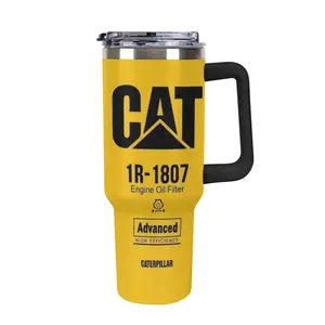 Industrial Theme Tumbler with Handle, Mechanic Father's Day Gift, Heavy Duty Engine Oil Filter Design Cup, Travel Coffee Cup, Gift for Man, 40oz Stainless Steel Tumbler, Kitchen Drinkware