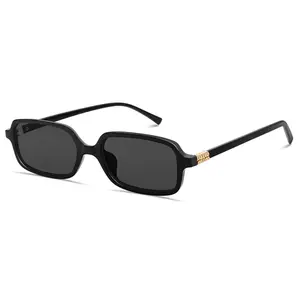Retro Rectangle Sunglasses for Women Men Trendy Vintage Small Square Sun Glasses 90s Fashion Cute Sunnies Classic Style