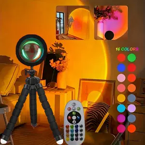 Sunset Lamp Projector LED Lights with Remote RGB 360° Rotation Rainbow Lights for Bedroom Aesthetic Room Decor Home Gifts for Women
