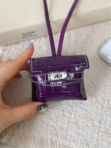 Top grain  leather Mini Bag, Fashionable Earphone Case, Coin Purse, Jewelry Holder, All-Season Solid Style Accessory