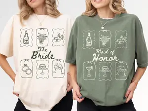 Comfort Colors Custom Bridal Party T-Shirts, Maid of Honor, Getting Ready Outfit, Bridal Party Tee, Custom Wedding Day Party, Group Matching Wedding Shirt, Full Size, Full Color