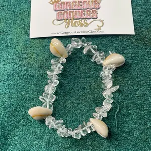 Clear Quarts cowrie shell crystal fashion  Bracelet