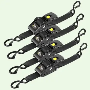 Heavy Duty Retractable Ratchet Tie Down Straps 2x10ft 3500lbs Load for Cargo Motorcycles Trucks and Trailers Durable Construction
