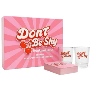 Don't Be Shy Drinking Game for Adults Aged 21+ with Shot Glasses & Cards Perfect for Bold Energy Moments