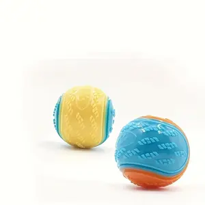 Durable Plastic Dog Chew Ball Suitable for All Breeds & Sizes - Interactive Dental Health Toy with Individually Random Color, Teething Puppy & Dog Teeth Cleaning Chewable Chew Bone