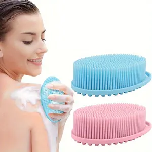 Loofah Exfoliating Body Scrubber 2 in 1 Face and Body Silicone Scrubber - Silicone Shower Brush Bath Sponge Loofah Body Back Scrubber Exfoliating Bath Tool