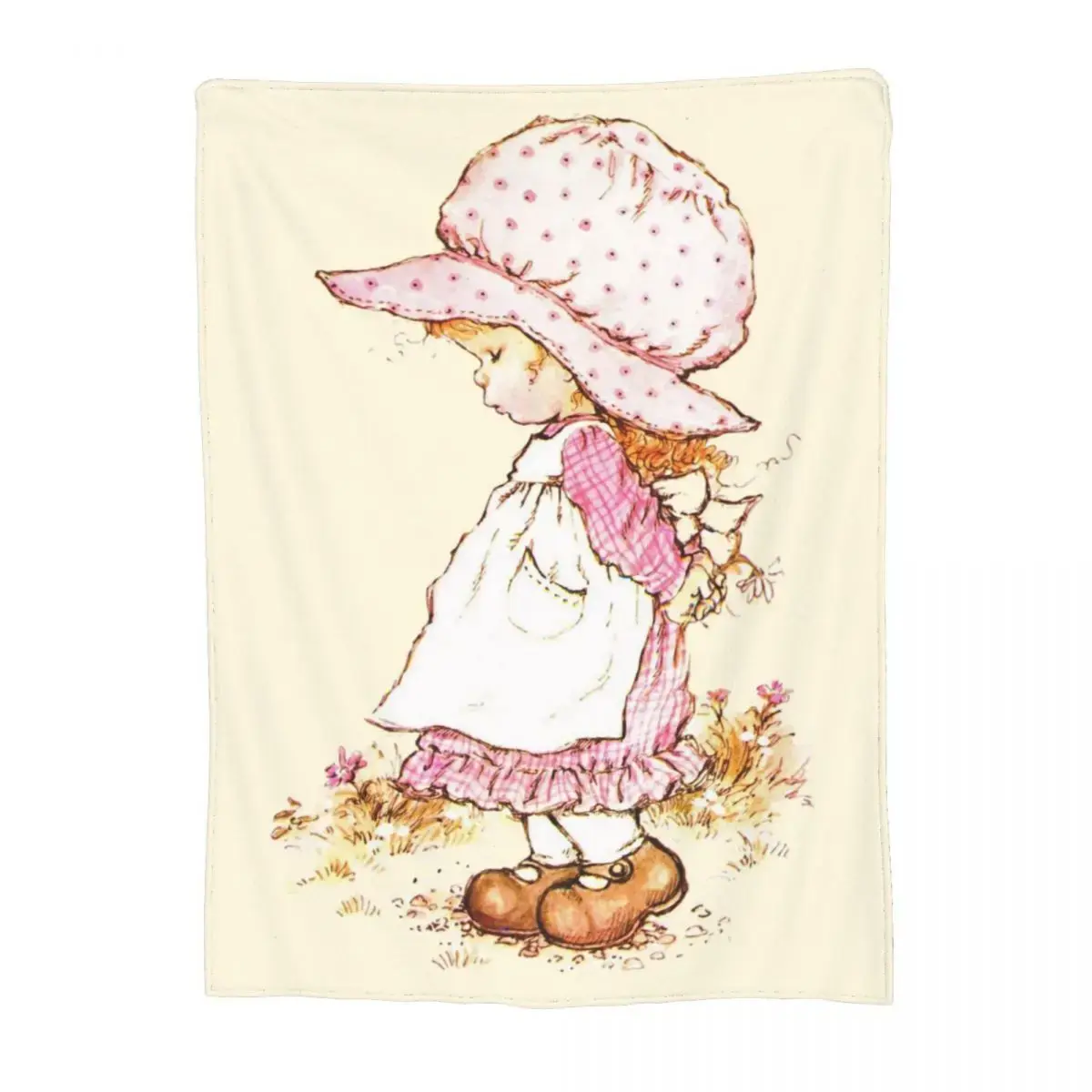 Sarah Kay Flower Girl Wrinkle-Resistant Polyester Flannel 1-Piece Indoor Throw Blanket - Ultra-Soft Velvet Couch Bedroom Decor Merch - Relax Blanket for Thanksgiving Holiday Gifts for Family, Friends, Children, One-Piece