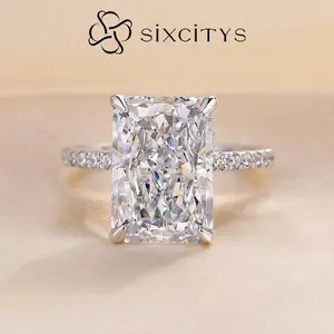 【V8】4CT Radiant Ice Flower Cut CZ Ring -Classic, Fashionable, and Stylish Ring for Women, Perfect for Wedding, Anniversary, Travel Ringor Birthday Gifts