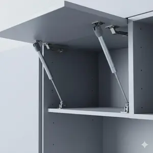 Heavy Duty Hydraulic Soft Close Hinge for Cabinet Door Upgrade, Graphite Black Silent Hardware Kit for Kitchen Wardrobe Bathroom Furniture, Smooth Slide Rail & Pressure Support Arm Set