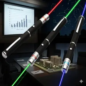 500m Range Laser Pointer, Red Green Blue Purple Multi-Color Light, for Presentations Teaching Training, Remote Control Operation, Portable Anti-Slip Safe Design, Pet Toy for Cats Dogs Interactive Play, Easy to Use