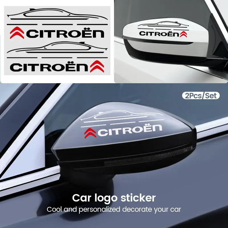 2Pcs Car Rearview Mirror Side Decal Sticker Vehicle Body For Citroen C1 DS3 C2 C3 Vts C4 Saxo C4L C5 C6 C8 Xsara C3-XR Picasso