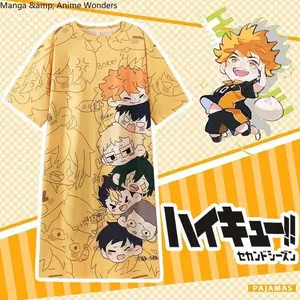 Japanese Anime Haikyuu!! Hinata Shoyo Tobio Kageyama Kei Tsukishima Cosplay Pajamas Household Clothes Night Dress Cartoon Cute