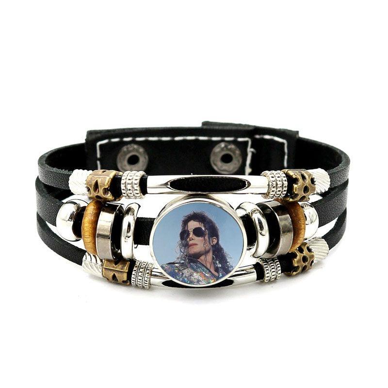 MJ Bracelet & Wristband Set for Boys Girls Stylish Jewelry Inspired by Iconic Artist Versatile Fun Accessory for Casual Outings Special Events