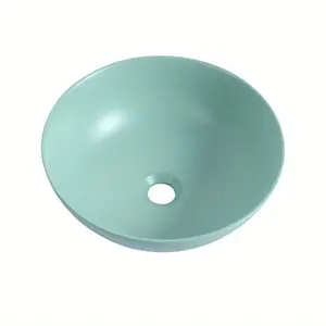 2024 Ceramic Countertop Art Wash Basin, Vessel Sink(Matt Light Green)