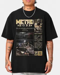 Metro 2033 Gas Mask Aesthetic T Shirt Gift For Fans Dark Survival Game Tee