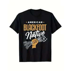 Men's & 's American Blackfoot Native Tribe T-Shirt - 100% S-XXXL Sizes - Native American Cultural Arrow & Tribal Design with Blackfoot Logo - Casual & Outdoor Wear for Indigenous Pride Apparel