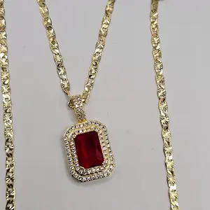 cute necklace red beautiful pendant gold-plated  18"inches"inches available