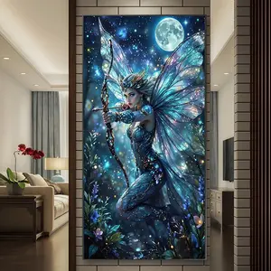 Moonlit Arrow Shadow Diamond Painting Kit, Mosaic Craft Set, Beginner Friendly 5D DIY Art Tool, Round Full Diamond Gem Drawing Gift, Diamond Art Tools