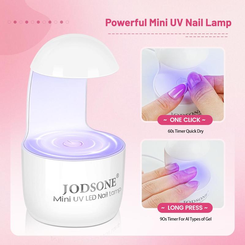 JODSONE 154PCS New Upgrade French Gel Nail Tips Kit French Tip Press on Nails Soft Fack Nail Tips Gel Nail Glue,Builder Gel,Top Coat,Nail Lamp All Included for Nail Art Easy DIY