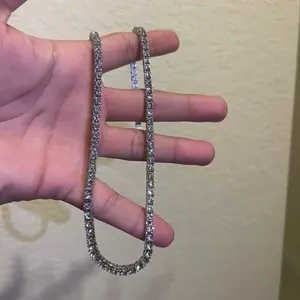 Tennis Chain 24 Inch Stainless Steel CZ Diamonds Necklace