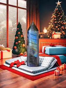 [popular Product] 1 Count Stunning Labradorite Meditation Tower, Natural Healing Crystal, Polished Stone Pillar for Home Decor and Gifts, Perfect for Holidays and Valentine's Day, Gemstone Tower