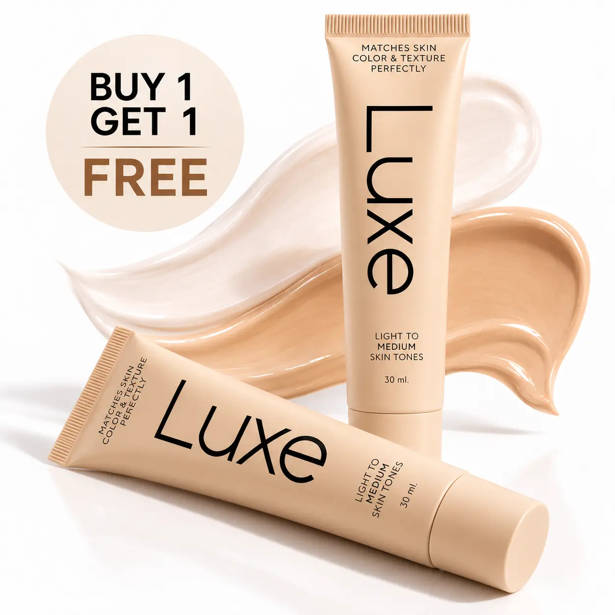 Buy 1 Get 1 Free Sohochic Luxe Color Changing Liquid Makeup Foundation & Concealer - 30ml, Lightweight, 12-Hour Wear, Buildable Coverage, Matches Light to Medium Skin Tones, Ideal for Natural Look, Makeup Products, Light And Medium