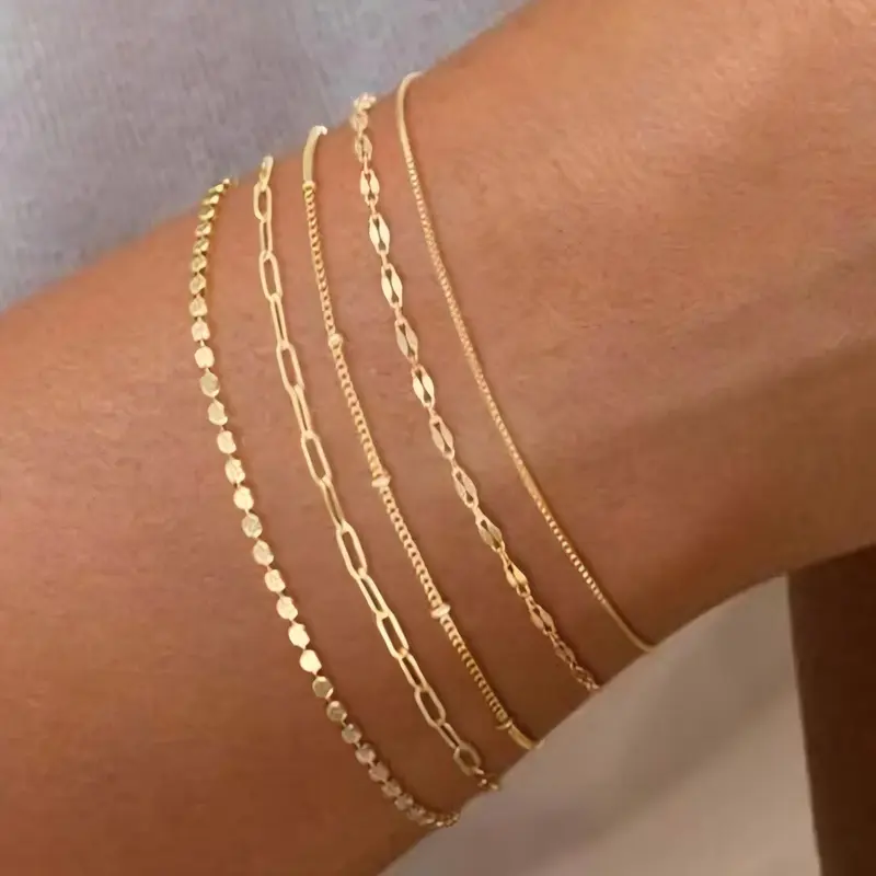 Women's Elegant Minimalist Chain Bracelets, Trendy Exquisite Bracelets, Fashionable Jewelry As Birthday Gift for Girlfriend, High Quality Bracelet, Bracelet Set, Fashionable Bracelet Style