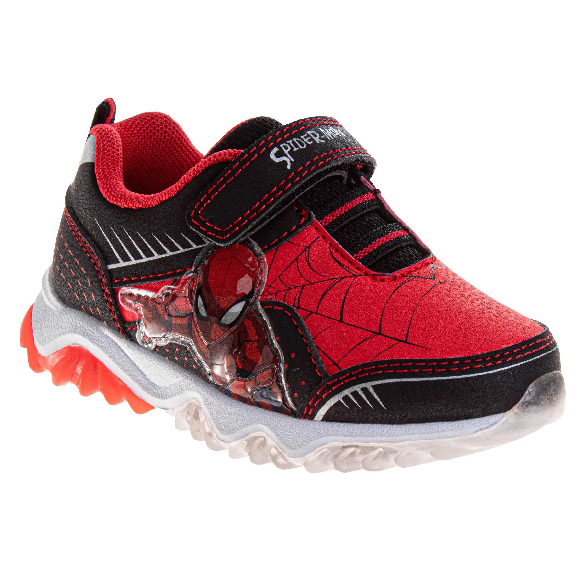 JOSMO KIDS Toddler Boys' Spider-Man Light-Up Sneakers, Breathable Casual Superhero Shoes with Hook-and-Loop Closure