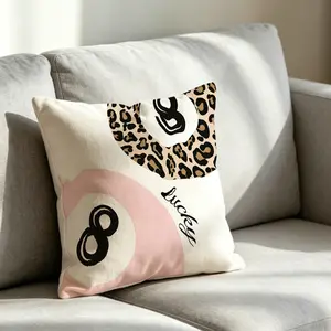 1 Y2k Style Decorativethrow Pillow With Lucky 8 Ball Leopard Print Design Suitable for Lounge Chairs, Living Rooms, Bedrooms, Office Sofas, Beds, and Home Decor. Includes Filling. a Comfortable Gift.