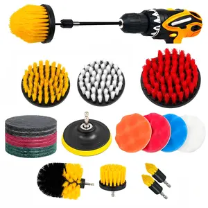 22Pcs Drill Brush Attachment Kit for Electric Drills Gentle Yet Effective Cleaning for Automotive Interiors Boat Seats Carpets Upholstery Bathroom Tiles & Grout Essential for Homeowners & Professional Cleaners cleaning DIY spin scrubber brush