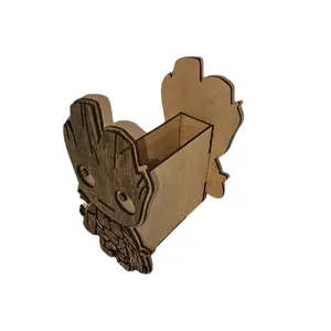 Wood Lasered Groot Pencil Box
